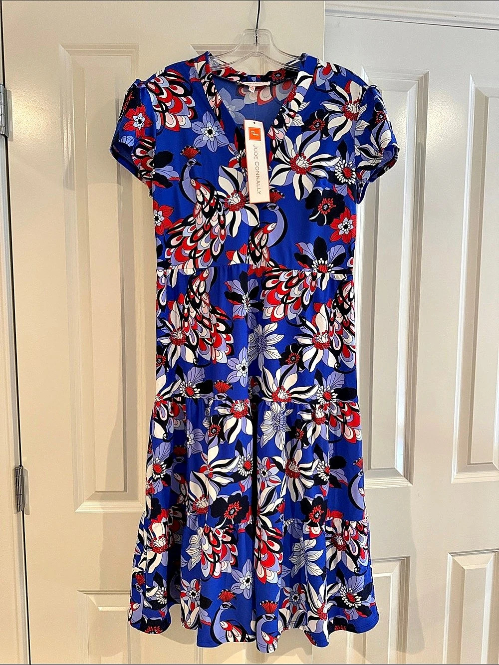 Jude Connolly Libby dress in twirling peacock cobalt